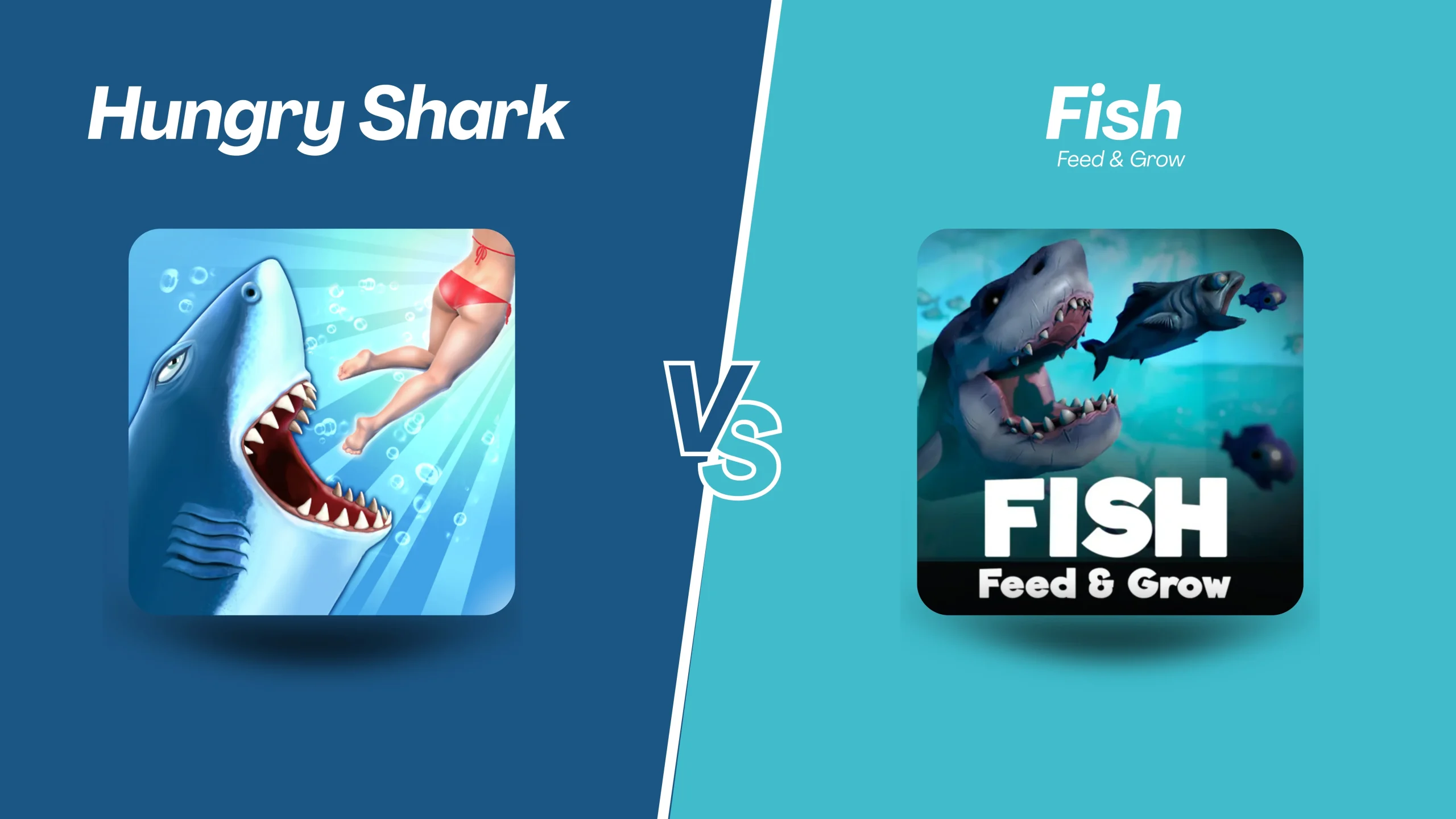 Hungry Shark APK vs Feed and Grow